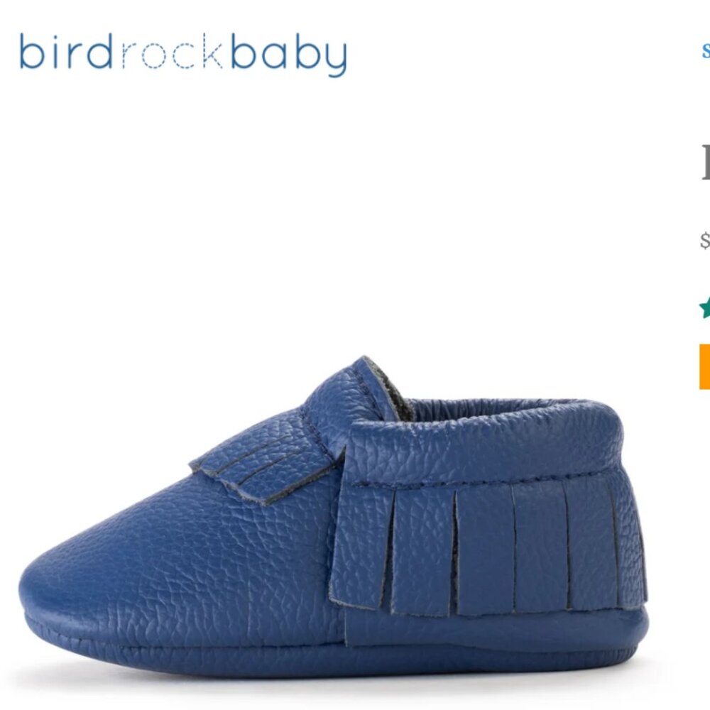 BirdRock Baby Genuine Leather Moccasins, Royal Blue